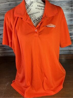 ★ SERVPRO Orange Polo Shirt Short Sleeve Workwear Uniform Casual
